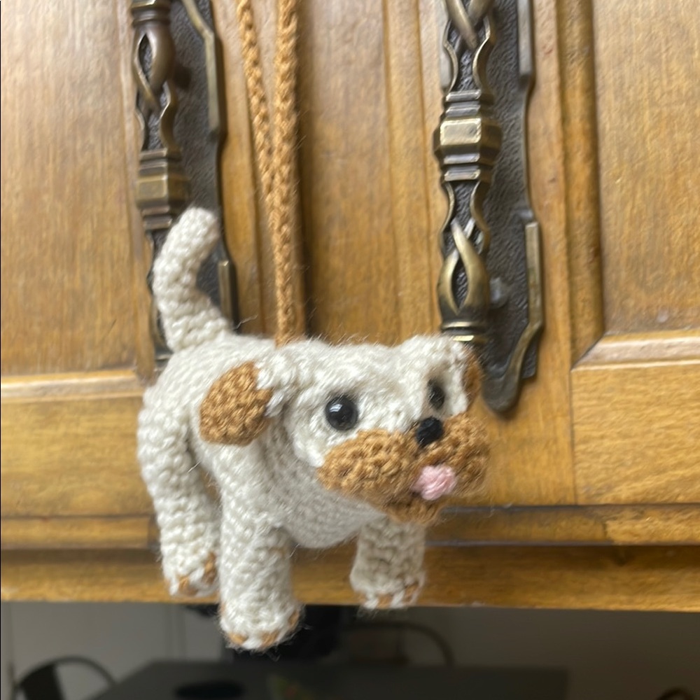 Crochet Dog car hanging
